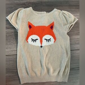 Crazy 8 Fox Face Kids Tee in Cream and Orange